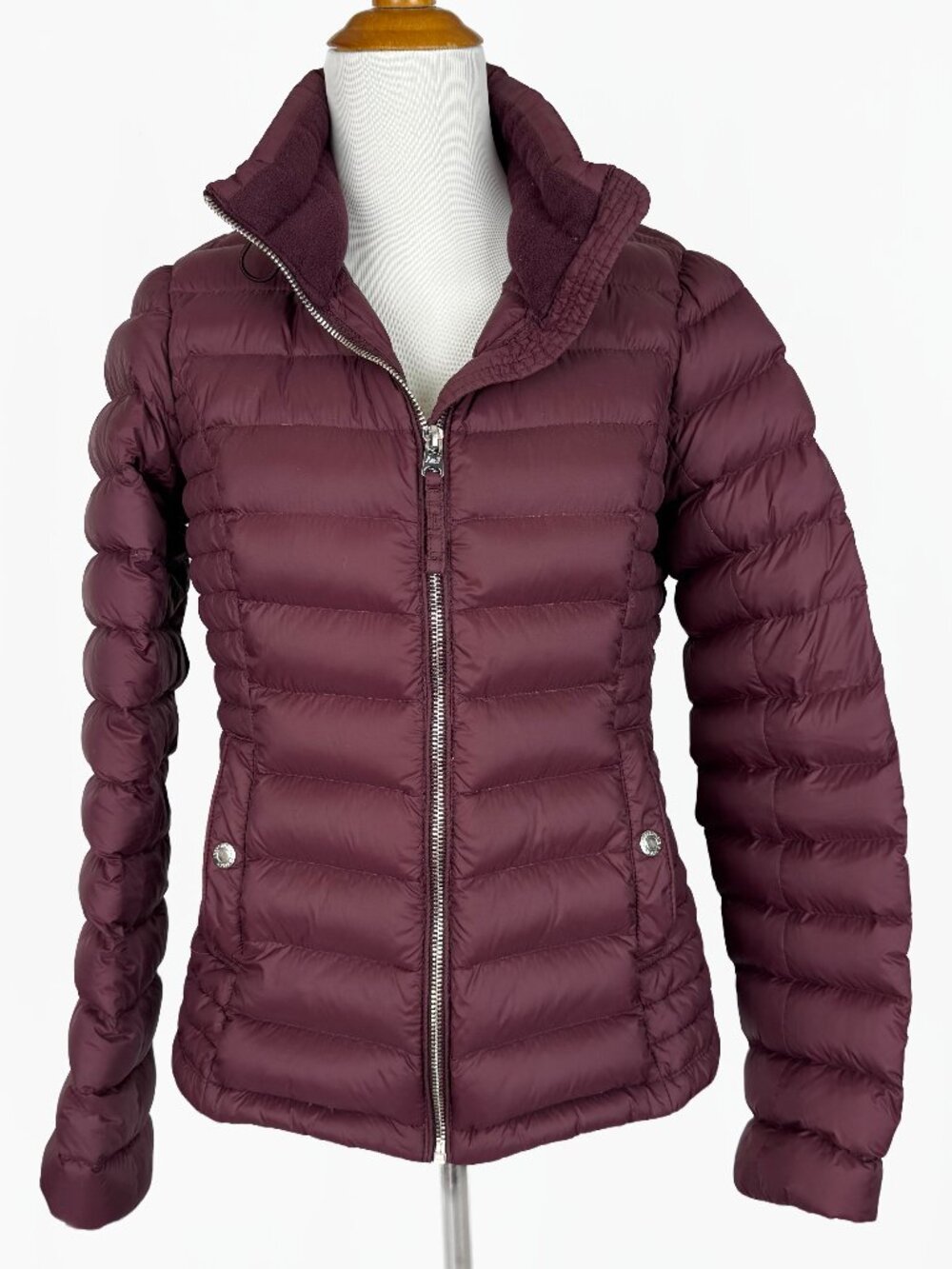 Abercrombie & Fitch Down Series Puffer Jacket Burgundy Fitted Y2K Size M